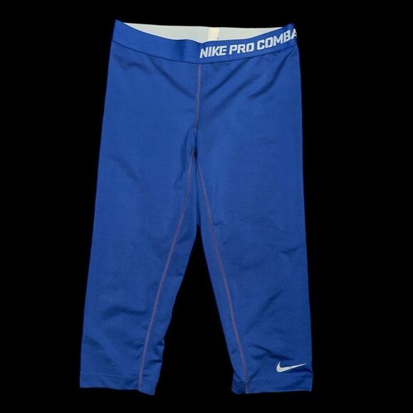 Nike Pro Women’s Compression Leggings Blue size Medium M - Picture 1 of 4